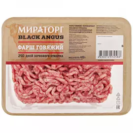 Фарш из говядины Мираторг Black Angus охлажденный в лотке 400 г