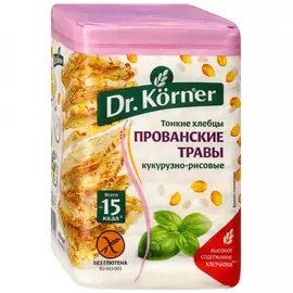 Хлебцы Dr.Korner хрустящие кукурузно-рисовые тонкие с прованскими травами 100 г