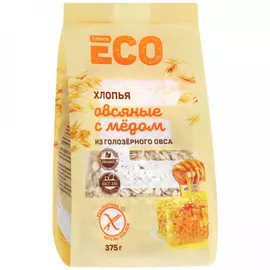 Хлопья Лента Eсо овсяные с медом без глютена 375 г