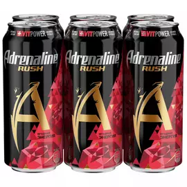 Энергетический напиток Adrenaline Red Energy газированный 6 штук по 0.45 л