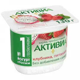 Йогурт Активиа клубника яблоко питахайя без сахара 2.9 % 130 г