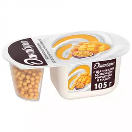 Йогурт Даниссимо Фантазия с хрустящими шариками со вкусом манго и маракуйи 6.9% 105 г