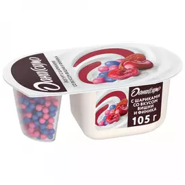 Йогурт Даниссимо Фантазия с хрустящими шариками со вкусом вишни и финика 6.9% 105 г
