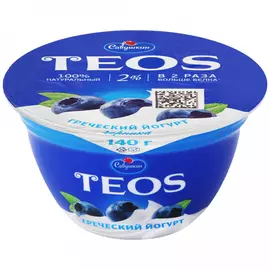 Йогурт Савушкин греческий черника 2% 140 г