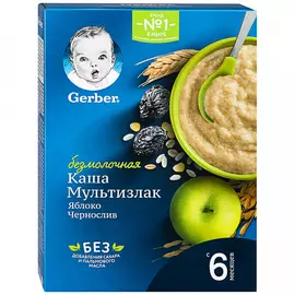 Каша мультизлаковая Gerber безмолочная яблоко чернослив быстрорастворимая с 6 месяцев 180 г