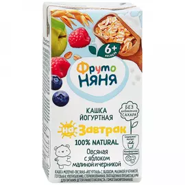 Каша овсяная ФрутоНяня молочноя без варки ягодное ассорти йогурт с 6 месяцев 200 мл