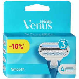 Кассеты сменные для бритья Venus Gillette 3 Smooth 4 штуки