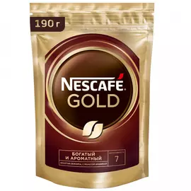 Кофе Nescafe Gold растворимый сублимированный в вакуумной упаковке 190 г