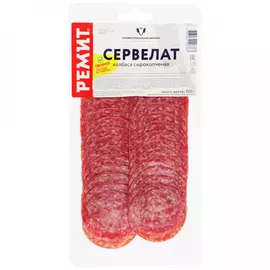 Колбаса сырокопченая Ремит Сервелат нарезка 100 г