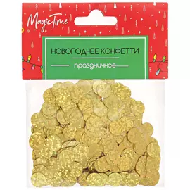 Конфетти новогоднее Magic Time Золотистые кружочки 15 г