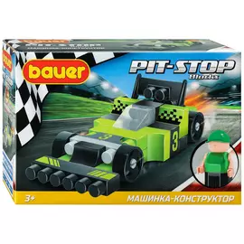 Конструктор Bauer Гоночная машина Pit Stop черный/зеленый