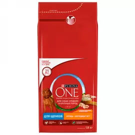 Корм сухой Purina One Puppy с курицей для щенков 1.8 кг