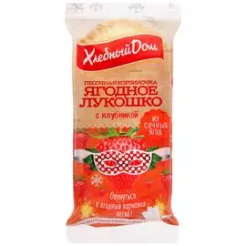Корзинка Хлебный Дом Ягодное лукошко песочная с клубничной начинкой 2 штуки по 70 г