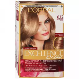 Крем-краска для волос L'Oreal Paris Excellence стойкая оттенок 8.12 Мистический блонд