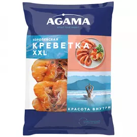Креветки королевские Agama XXL варено-мороженые 700 г