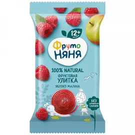 Кусочки фруктовые ФрутоНяня яблочно-малиновые улитки с 12 месяцев 15 г