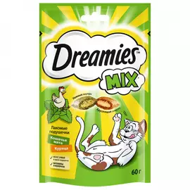 Лакомство Dreamies Подушечки с мятой и курицей для кошек 60 г