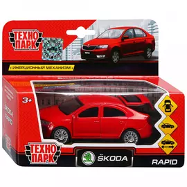 Машинка Технопарк металлическая инерционная Skoda Rapid 12 см