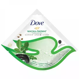 Маска для лица Dove пилинг с AHA+PHA кислотами морингой и гиалуроновой кислотой тканевая 1 шт