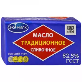 Масло Экомилк сладкосливочное Традиционное 82.5% 180 г