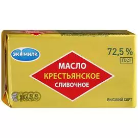 Масло Экомилк сливочное Крестьянское 72.5% 180 г