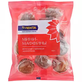 Мини-маффины Лента со вкусом Клубничного джема 450 г