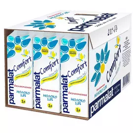 Молоко Parmalat Comfort UHT безлактозное ультрапастеризованное 1.8% 12 штук по 1 л