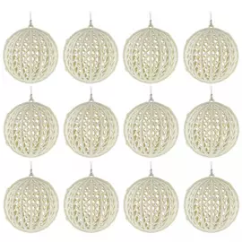 Набор елочных украшений Koopman Шары белый 12 штук 6 см