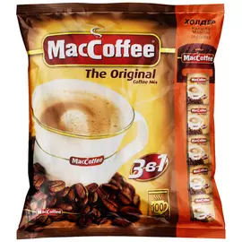 Напиток MacCoffee Original кофейный порционный растворимый 3 в 1 100 пакетиков по 20 г