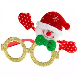 Очки маскарадные Magic Time Красный снеговик с декором 16x10x1.5 см