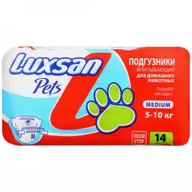 Подгузники Luxsan Pets впитывающие для домашних животных 14 штук M 5-10 кг