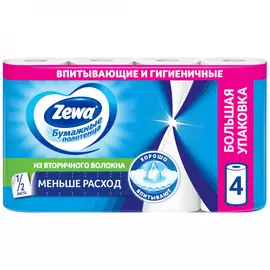 Полотенца бумажные Zewa 1/2 листа дизайн 1 4 рулона