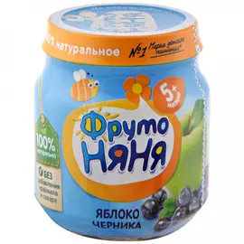Пюре ФрутоНяня яблоко черника без сахара с 5 месяцев 100 г