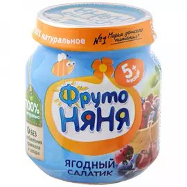 Пюре ФрутоНяня ягодный салатик без сахара с 5 месяцев 100 г