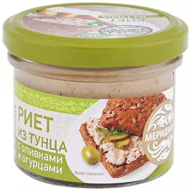 Риет Меридиан Эко тунец оливки огурцы 100 г