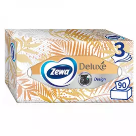 Салфетки бумажные Zewa Deluxe Дизайн косметические 3 слоя 90 штук
