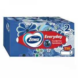 Салфетки бумажные Zewa Everyday косметические 250 штук