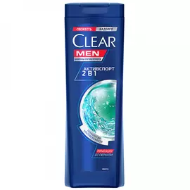 Шампунь и бальзам-ополаскиватель для волос Clear Men против перхоти Активспорт 2в1 400 мл