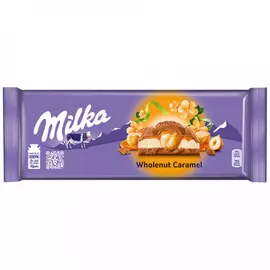Шоколад Milka молочный с молочной и карамельной начинками и обжаренным цельным фундуком 300 г