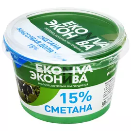 Сметана ЭкоНива 15% 200 г