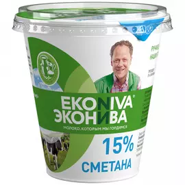 Сметана ЭкоНива 15% 300 г