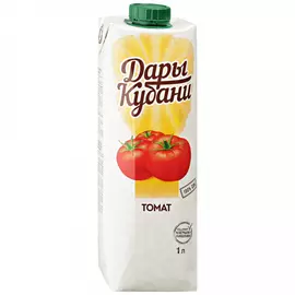 Сок Дары Кубани Томат с солью восстановленный с мякотью 1 л