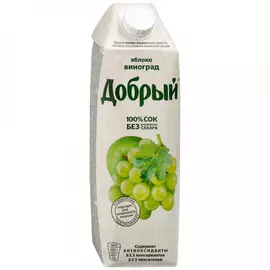 Сок Добрый Яблоко Виноград восстановленный осветленный 1 л