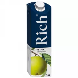 Сок Rich Яблоко 100% восстановленный осветленный 1 л