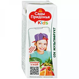 Сок Сады Придонья мультифрукт мякоть восстановленный без сахара с 12 месяцев 200 мл
