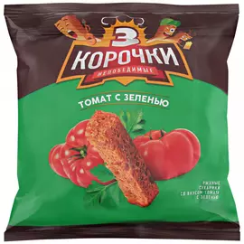 Сухарики Три корочки ржаные со вкусом томата и зелени 100 г