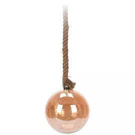 Светильник Koopman шар медный диаметр 20 см 29 led на джутовой веревке