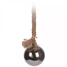 Светильник Koopman шар темно-серый диаметр 12 см 19 led на джутовой веревке