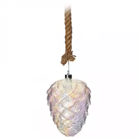 Светильник Koopman шишка белая 5х22.5 см 15 led на джутовой веревке