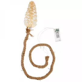 Светильник Koopman шишка с таймером на джутовой веревке 7.5х17 см